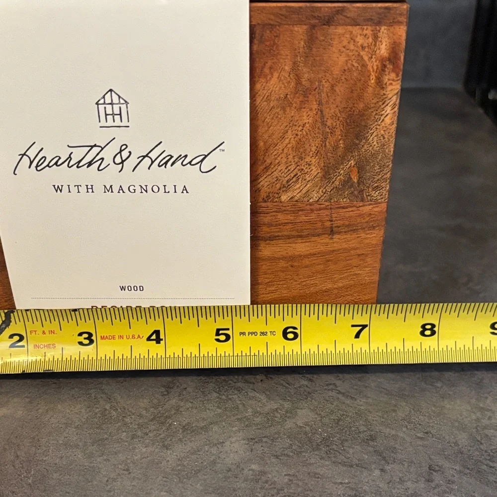 Hearth & Hand Rustic Wood Recipe Box with Cards